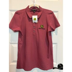 Mercer+Mettle John Deere Women Rosewood Polo Shirt S SCU003028 Short Sleeve